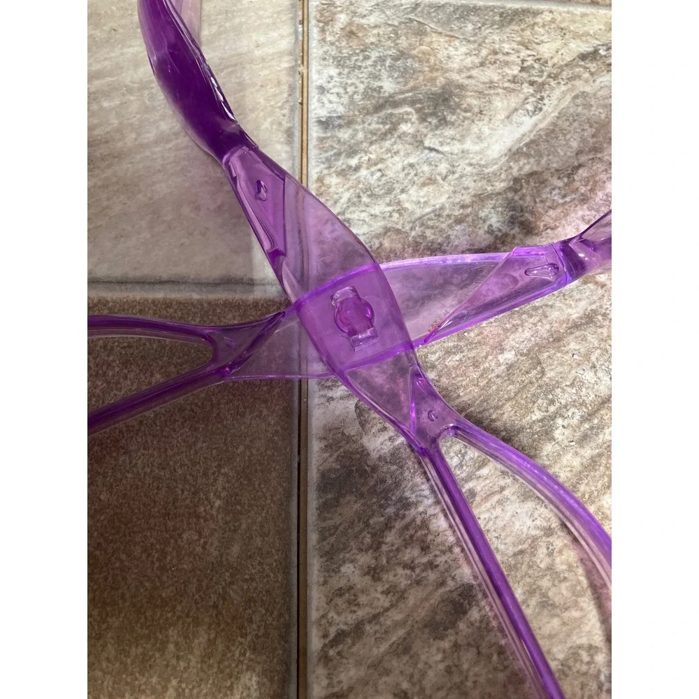 Vintage Purple Translucent Plastic Scissor Salad Tongs Detachable 2-Piece Set